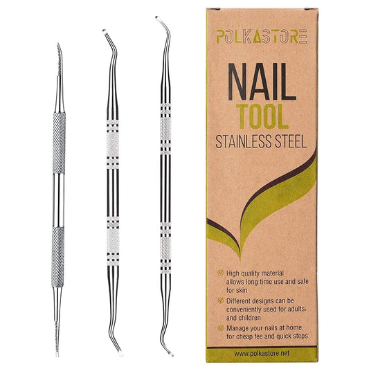 3-Pack Ingrown Toenail File and Lifters, Professional Surgical Stainless Steel Ingrown Toenail Tool- Safe Nail Cleaning Treatment Pedicure Tools Kit under Sidewall Cleaner Pain Relief Accessories Health & Beauty > Personal Care > Cosmetics > Cosmetic Tools > Nail Tools POLKASTORE   