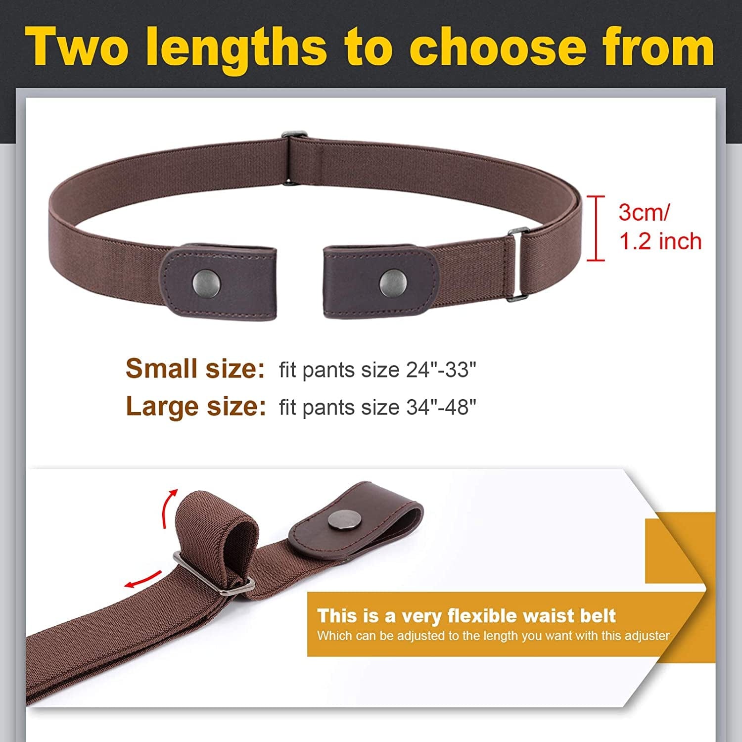 3 Pack No Buckle Stretch Women Belt Buckle Free Invisible Elastic Waist Belts for Jeans Dresses Apparel & Accessories > Clothing Accessories > Belts WOWOGO   