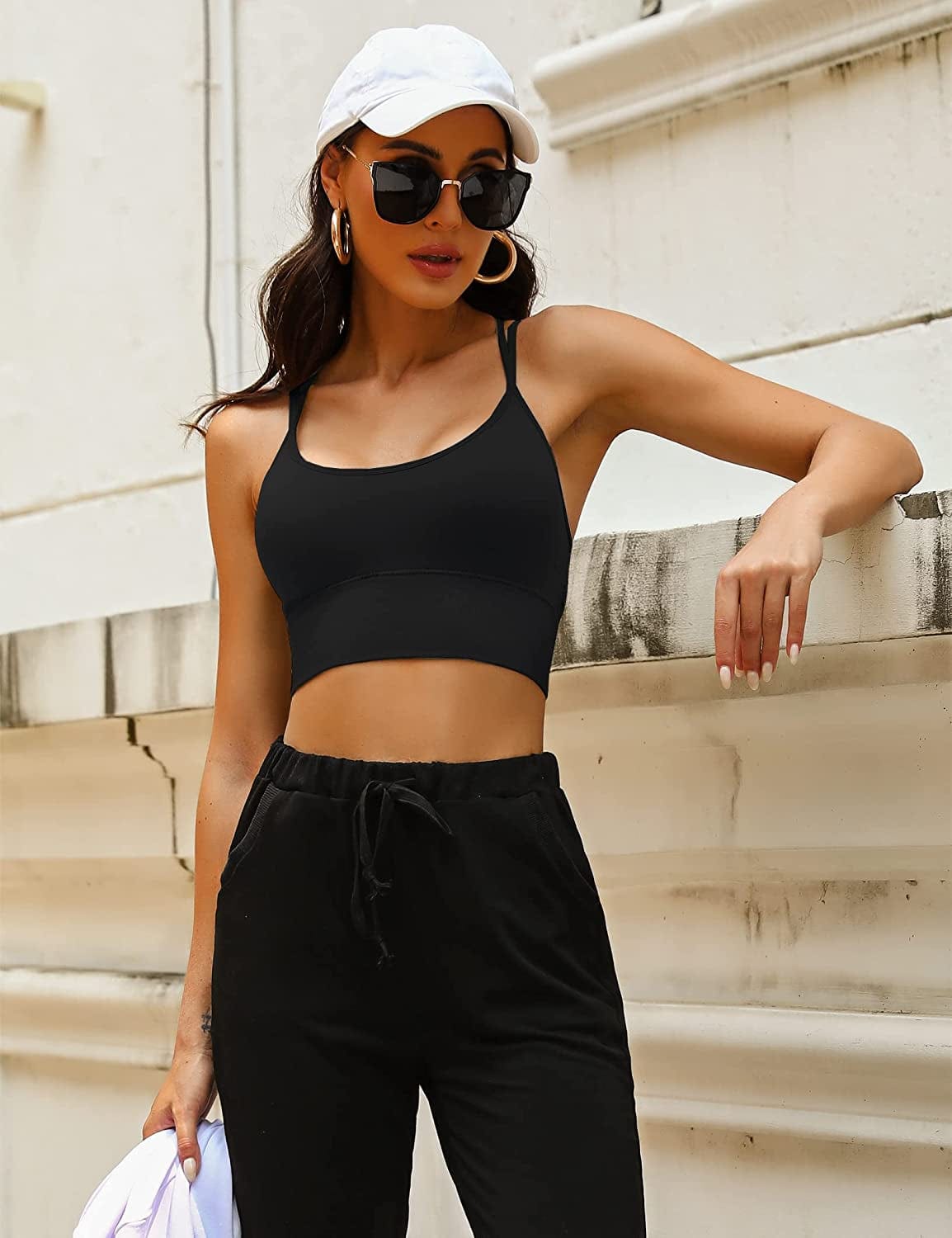 3 Pack Strappy Sports Bra for Women Sexy Crisscross for Yoga Running Athletic Gym Workout Fitness Tank Tops