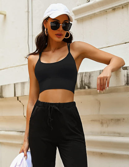 3 Pack Strappy Sports Bra for Women Sexy Crisscross for Yoga Running Athletic Gym Workout Fitness Tank Tops