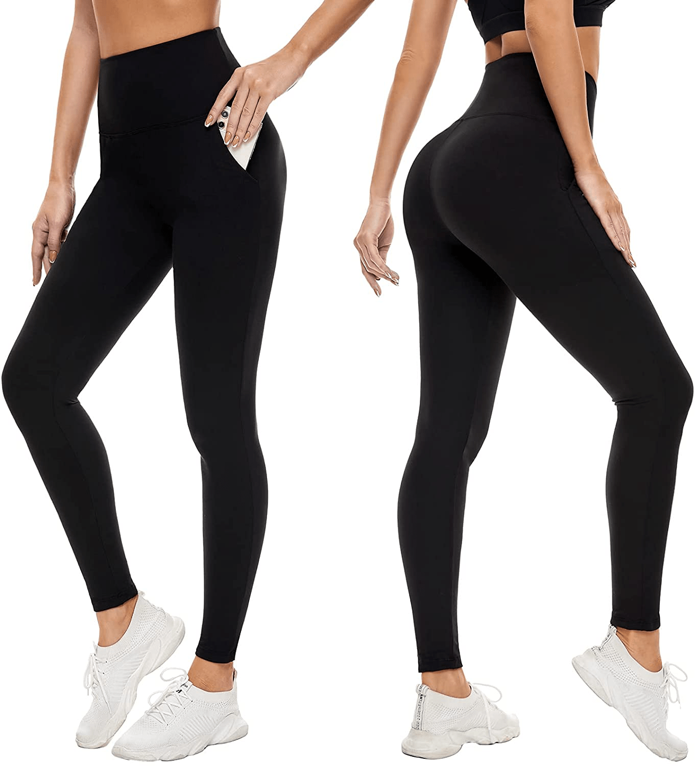 3 Pack Womens Leggings-No See-Through High Waisted Tummy Control Yoga Pants Workout Running Legging-Reg&Plus Size Apparel & Accessories > Clothing > Activewear FULLSOFT   