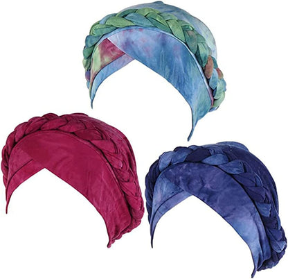 3 Pack Womens Printed Turban Hat Head Wraps Covers Chemo Cancer Beanies Cap Headwear Apparel & Accessories > Clothing Accessories > Headwear Qiabao 3 Pcs-f  