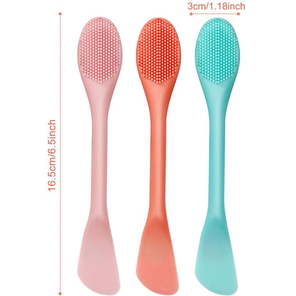 3 Packs Double-Ended Silicone Face Mask Brush Silicone Facial Mud Mask Applicator Brushes Cosmetic Makeup Brush Scoop Soft Silicone Beauty Brush Tools for Cream, Lotion (Light Green, Orange, Pink) Health & Beauty > Personal Care > Cosmetics > Cosmetic Tools > Makeup Tools Shappy   