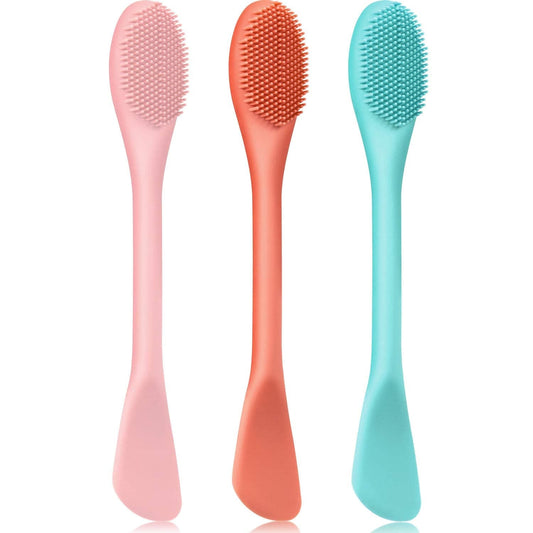 3 Packs Double-Ended Silicone Face Mask Brush Silicone Facial Mud Mask Applicator Brushes Cosmetic Makeup Brush Scoop Soft Silicone Beauty Brush Tools for Cream, Lotion (Light Green, Orange, Pink) Health & Beauty > Personal Care > Cosmetics > Cosmetic Tools > Makeup Tools Shappy   