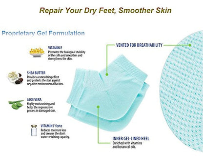 3 Pairs Moisturizing Gel Heel Socks Vented Unisex Toe Open Feet Care Dry Skin Health & Beauty > Personal Care > Foot Care CGBOOM   