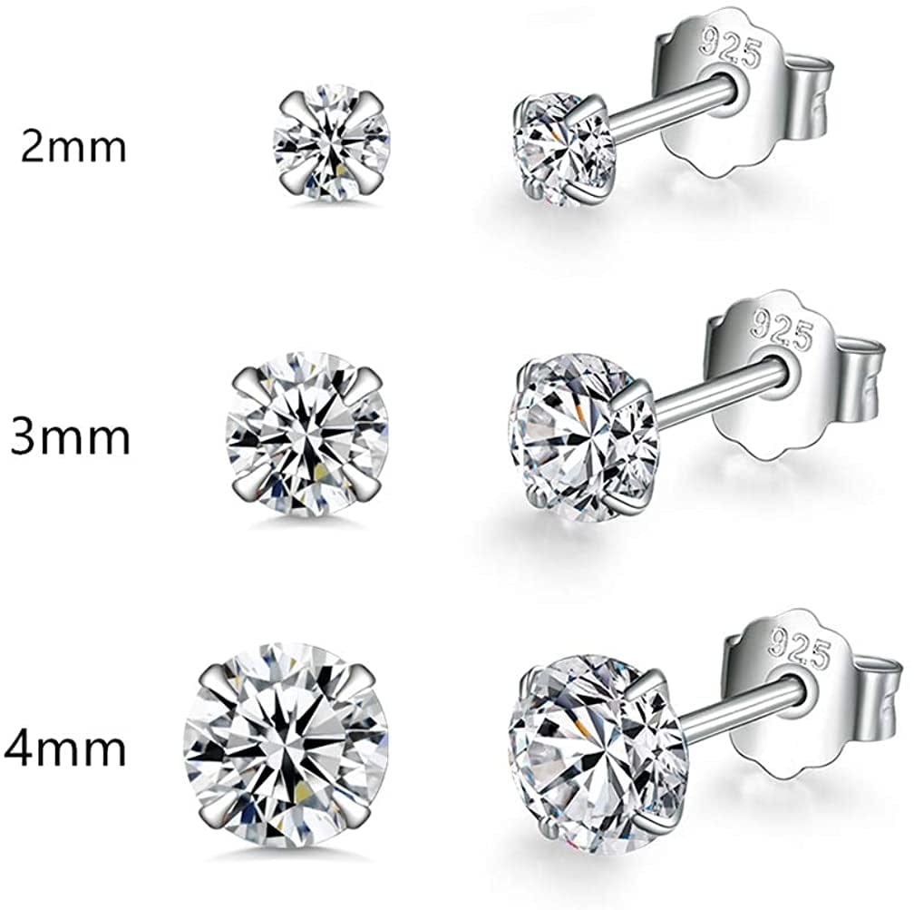 3 Pairs Sterling Silver Small Hoop Earrings Tiny Cartilage Earring Cubic Zirconia Cuff Huggie Earrings Mini Hoops Earrings Piercing for Women Girls Apparel & Accessories > Jewelry > Earrings Dlihc   