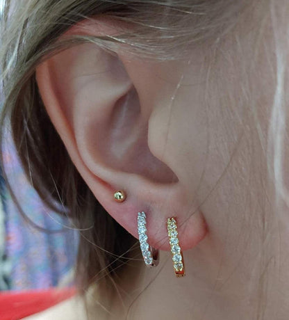 3 Pairs Sterling Silver Small Hoop Earrings Tiny Cartilage Earring Cubic Zirconia Cuff Huggie Earrings Mini Hoops Earrings Piercing for Women Girls Apparel & Accessories > Jewelry > Earrings Dlihc   