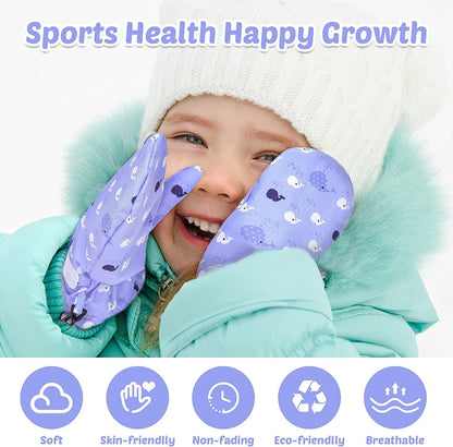 3 Pairs Toddler Waterproof Gloves Mittens Lined with Fleece for Winter Skiing with 2-4 Years Old Apparel & Accessories > Clothing Accessories > Gloves & Mittens SATINIOR   