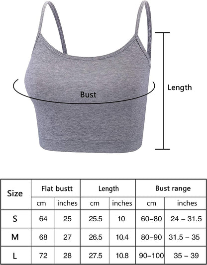 3 Pcs Crop Camisole Top Spaghetti Strap Tank Sleeveless Crop Tank Top for Women Sports
