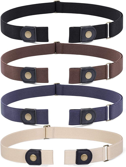 3 Pieces 4 Pieces Buckle Free Adjustable Women Belt, WHIPPY No Buckle Invisible Elastic Belt for Jeans Pants Apparel & Accessories > Clothing Accessories > Belts WHIPPY 5-black/Coffee/Blue/Beige S: Fit Pants Size 22"-36" 