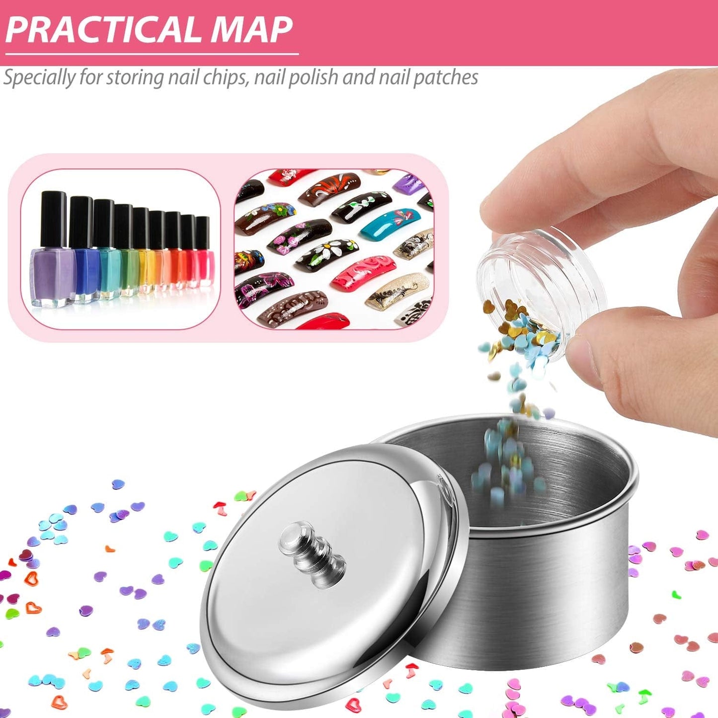 3 Pieces Acrylic Liquid Container Stainless Steel Acrylic Liquid Powder Cup Stainless Steel Nail Powder Holder Container with Lids for Nail Design Tools Health & Beauty > Personal Care > Cosmetics > Cosmetic Tools > Nail Tools Maitys   