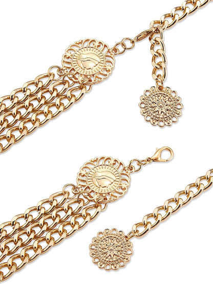 3 Pieces Belly Waist Chain Multi Layer Metal Waist Chain Body Summer Beach Chain for Women and Girls Apparel & Accessories > Jewelry > Body Jewelry Hicarer   
