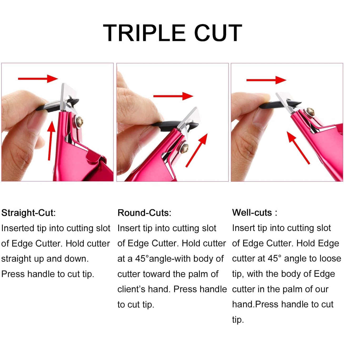 3 Pieces False Nail Clipper Acrylic Nail Tips Cutter Rustproof Stainless Steel Nails Clipper Kit Nail Trimmer Manicure Tool for Artificial Gel Acrylic Nail (Rose Red, Purple, Black) Health & Beauty > Personal Care > Cosmetics > Cosmetic Tools > Nail Tools Yaomiao   