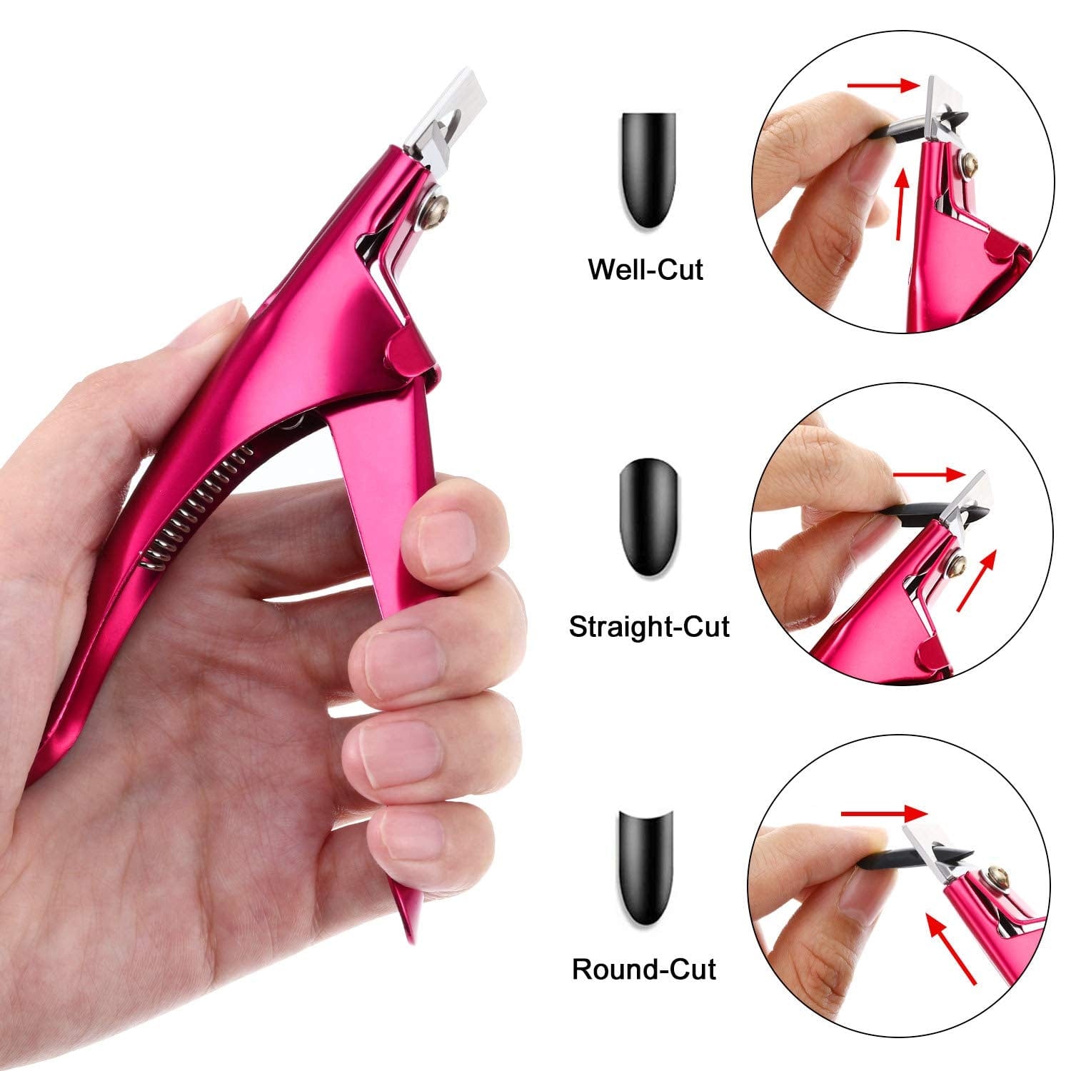 3 Pieces False Nail Clipper Acrylic Nail Tips Cutter Rustproof Stainless Steel Nails Clipper Kit Nail Trimmer Manicure Tool for Artificial Gel Acrylic Nail (Rose Red, Purple, Black) Health & Beauty > Personal Care > Cosmetics > Cosmetic Tools > Nail Tools Yaomiao   