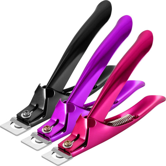 3 Pieces False Nail Clipper Acrylic Nail Tips Cutter Rustproof Stainless Steel Nails Clipper Kit Nail Trimmer Manicure Tool for Artificial Gel Acrylic Nail (Rose Red, Purple, Black) Health & Beauty > Personal Care > Cosmetics > Cosmetic Tools > Nail Tools Yaomiao   