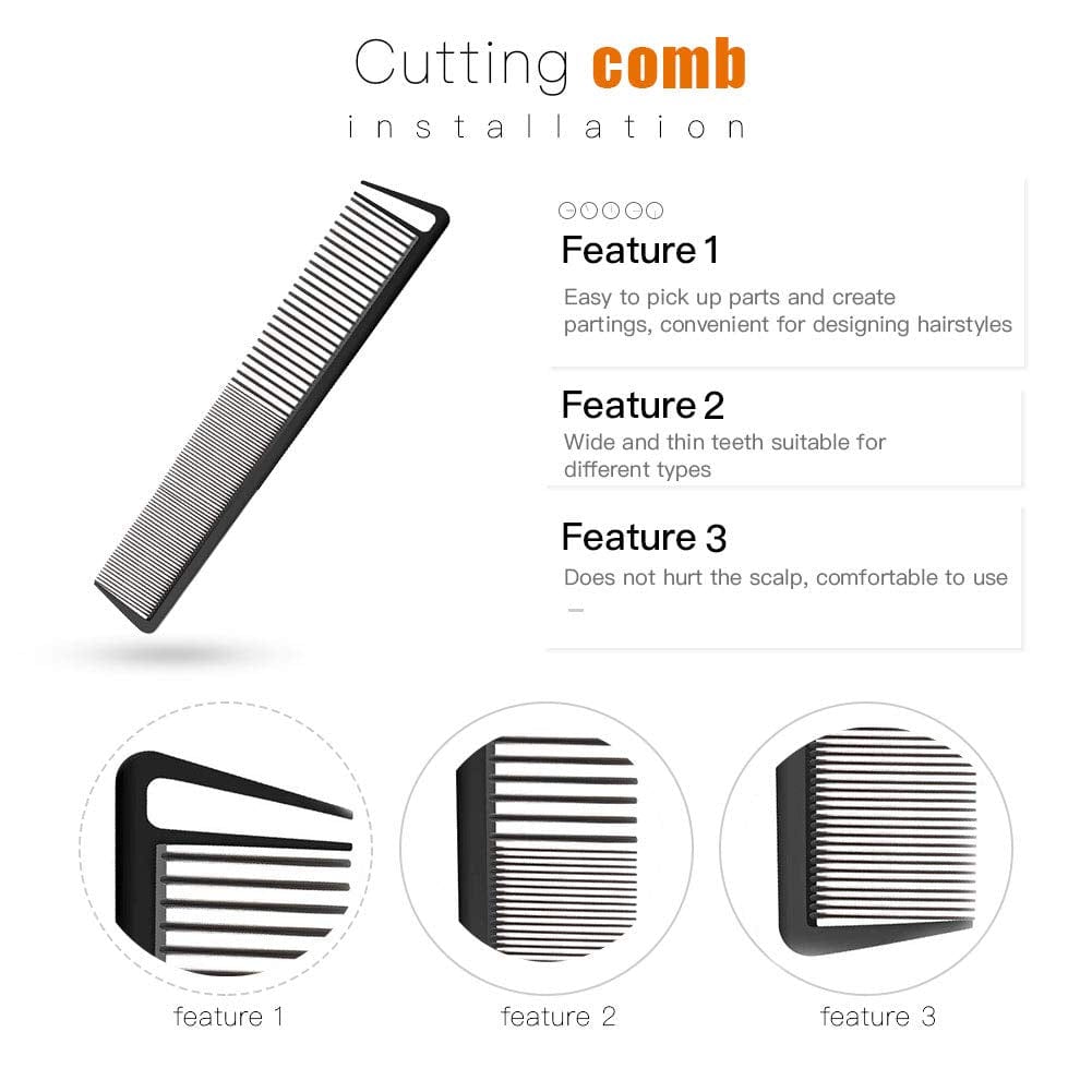 3 Pieces Rat Tail Comb Carbon Fiber Teasing Combs Parting Braids Comb Stainless Steel Pintail Comb Barber Styling Combs for Women Men Fine Teeth Salon Hairdressing Hair Care Tools Health & Beauty > Personal Care > Hair Care CROCOSTAR   