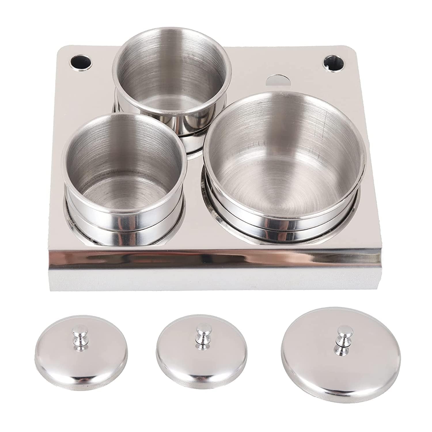 3 Pieces Stainless Steel Nail Art Equipment Cup Bowls Nail Powder Holder Nail Liquid Container Nail Art Equipment Tools Mini Cups Cosmetic Containers with Lids Health & Beauty > Personal Care > Cosmetics > Cosmetic Tools > Nail Tools V+Trys   