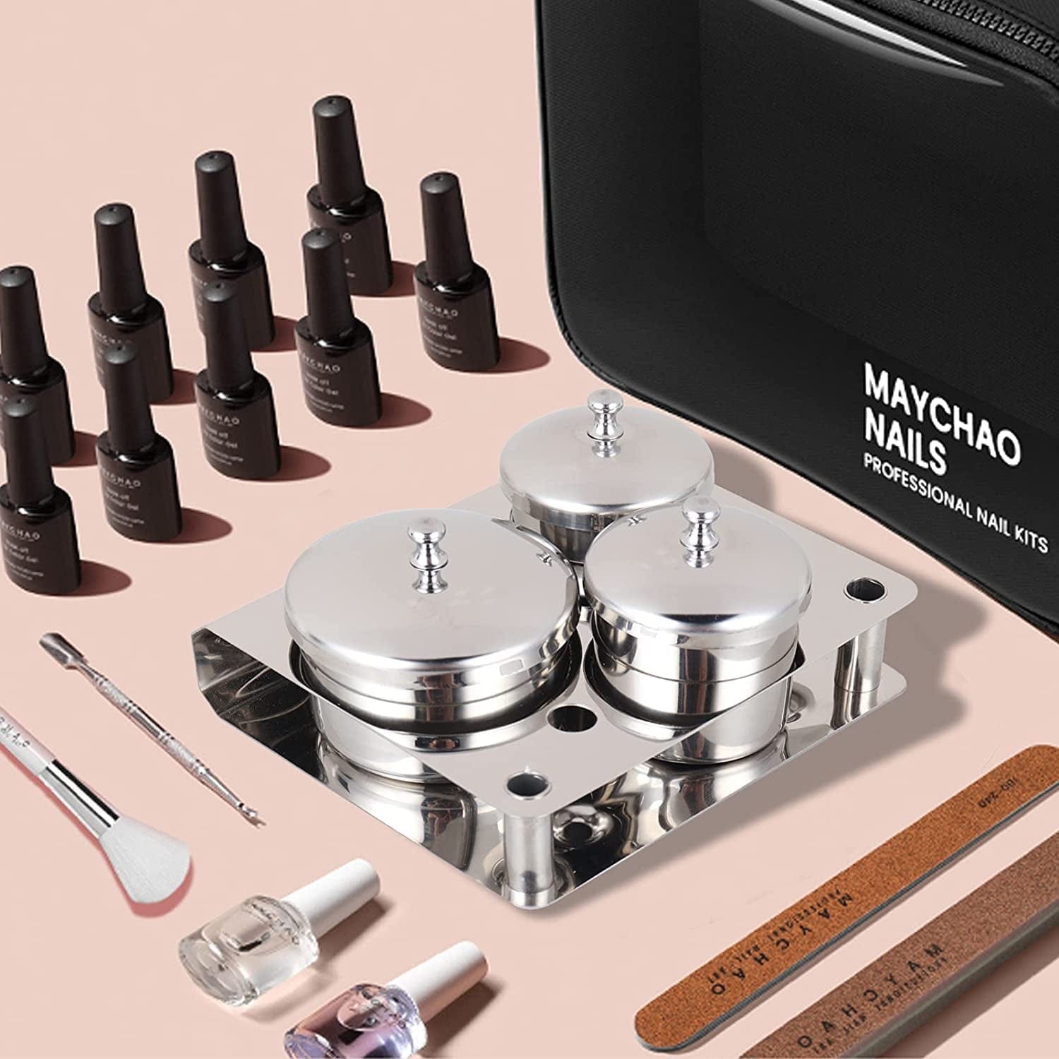 3 Pieces Stainless Steel Nail Art Equipment Cup Bowls Nail Powder Holder Nail Liquid Container Nail Art Equipment Tools Mini Cups Cosmetic Containers with Lids Health & Beauty > Personal Care > Cosmetics > Cosmetic Tools > Nail Tools V+Trys   