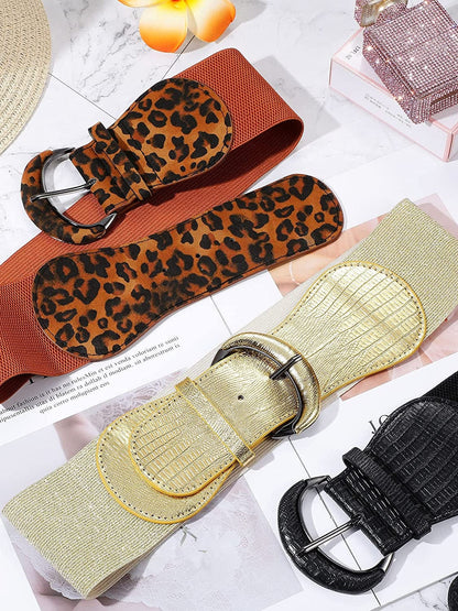 3 Pieces Women Wide Belt for Dresses Women Dress Belt Stretchy Cinch Belt Leather Elastic Belt for Ladies Dress Decoration Apparel & Accessories > Clothing Accessories > Belts SATINIOR   