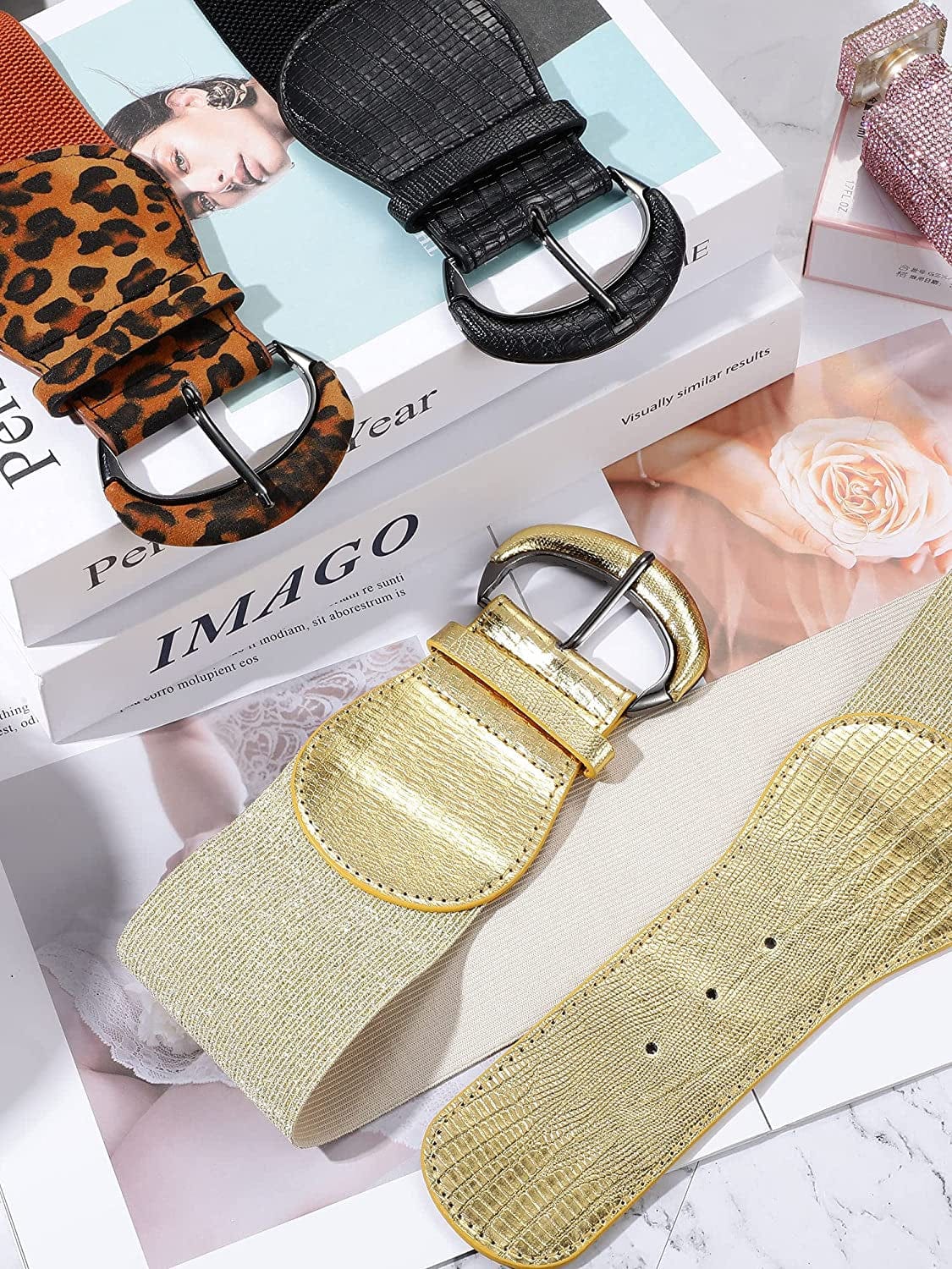 3 Pieces Women Wide Belt for Dresses Women Dress Belt Stretchy Cinch Belt Leather Elastic Belt for Ladies Dress Decoration Apparel & Accessories > Clothing Accessories > Belts SATINIOR   