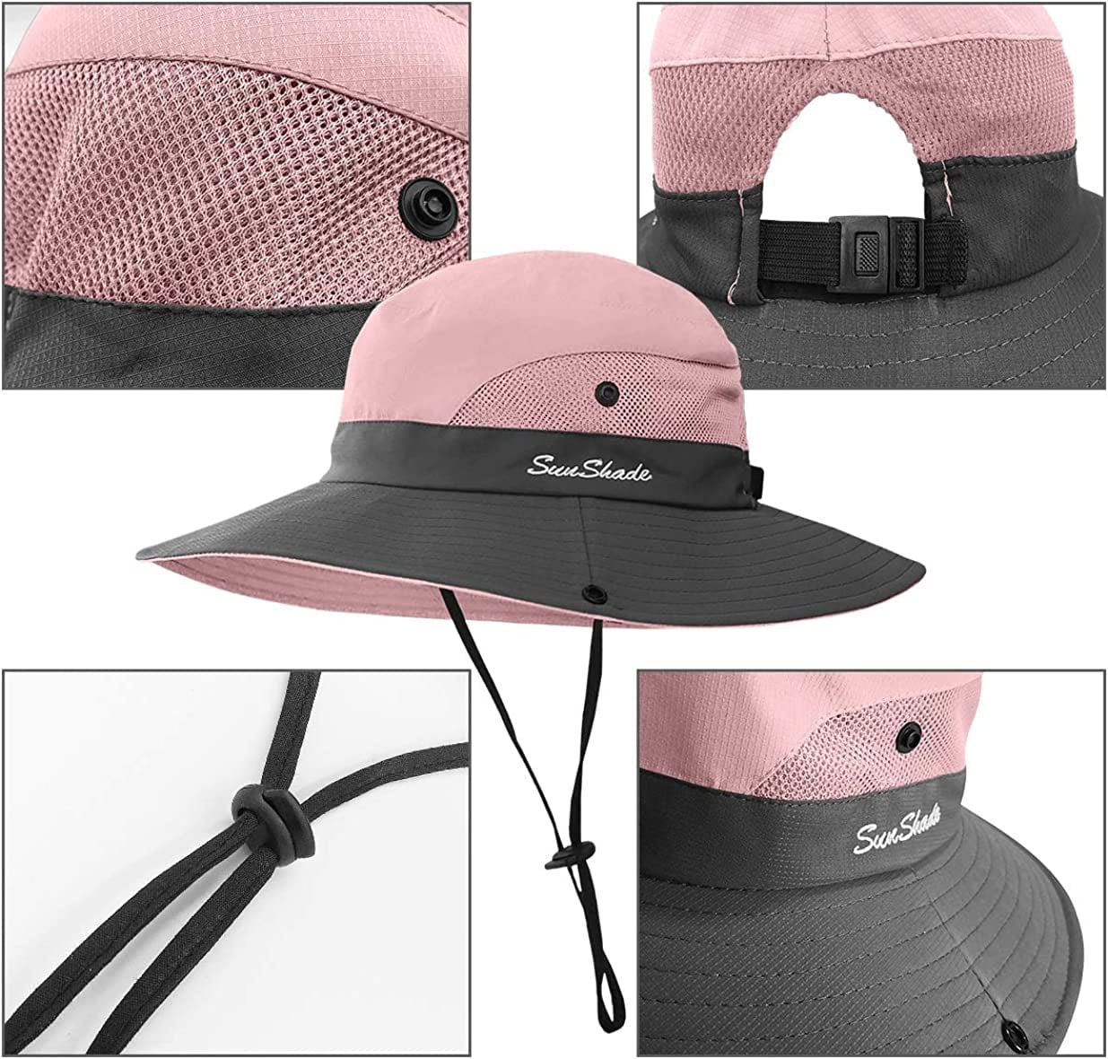 3 Pieces Womens Ponytail Wide Brim Sun Hat Packable UV Protection Beach Cap for Fishing & Hiking Apparel & Accessories > Clothing Accessories > Hats LCZTN   