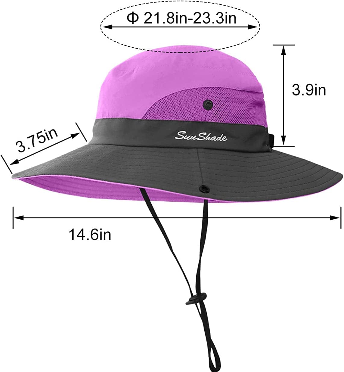 3 Pieces Womens Ponytail Wide Brim Sun Hat Packable UV Protection Beach Cap for Fishing & Hiking Apparel & Accessories > Clothing Accessories > Hats LCZTN   