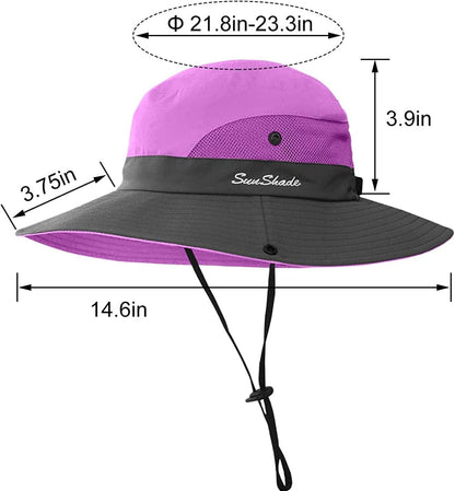 3 Pieces Womens Ponytail Wide Brim Sun Hat Packable UV Protection Beach Cap for Fishing & Hiking Apparel & Accessories > Clothing Accessories > Hats LCZTN   