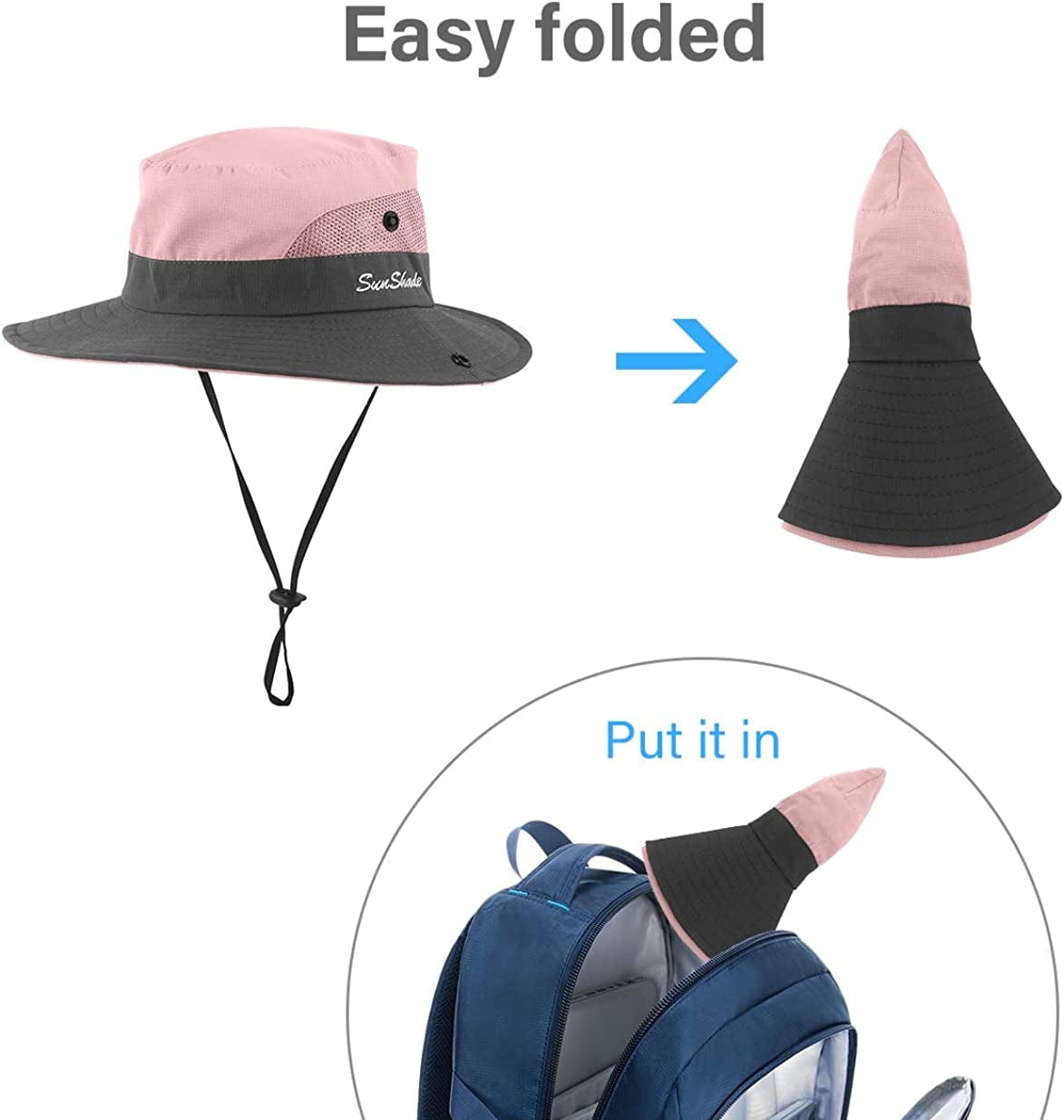 3 Pieces Womens Ponytail Wide Brim Sun Hat Packable UV Protection Beach Cap for Fishing & Hiking Apparel & Accessories > Clothing Accessories > Hats LCZTN   