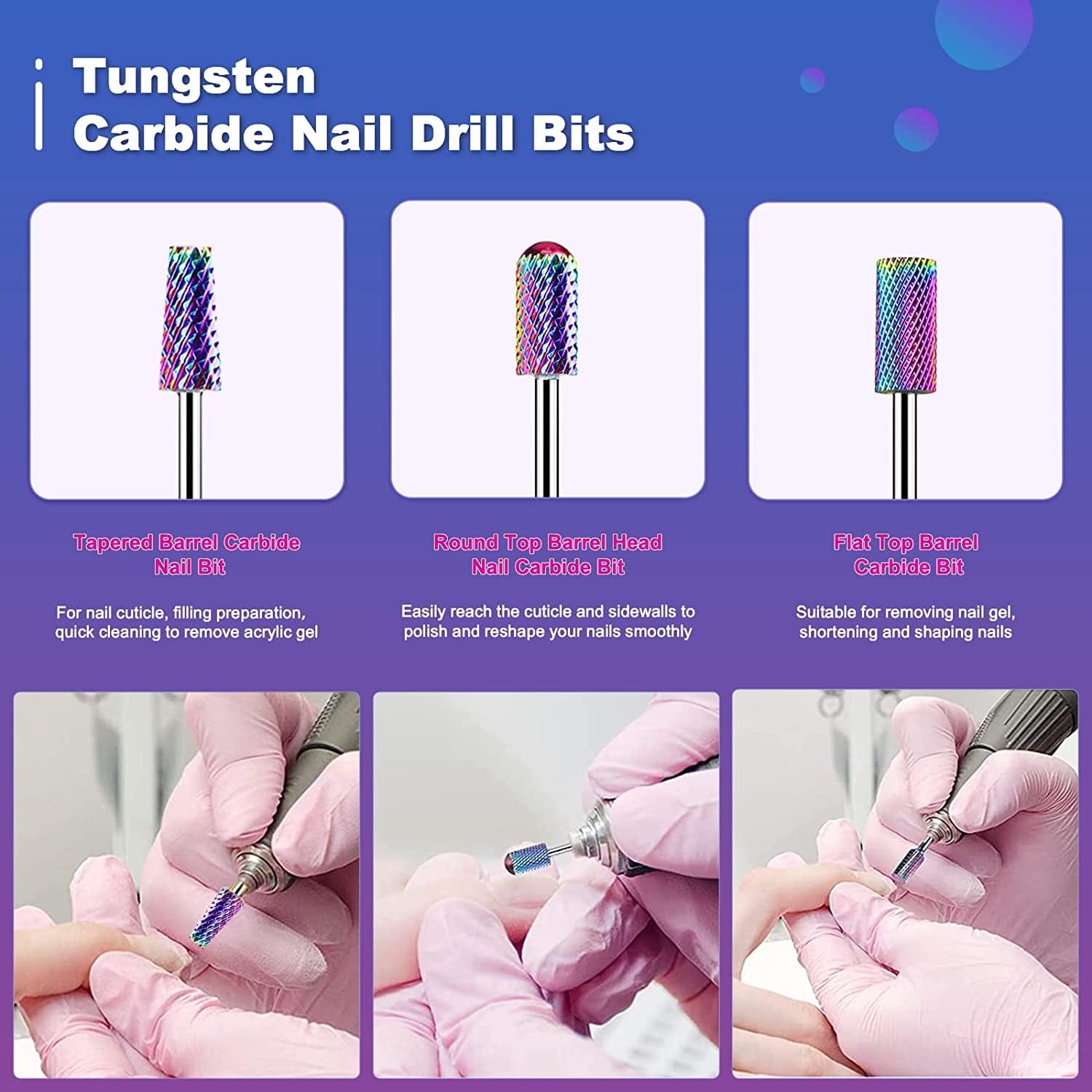 30 Pcs Nail Drill Bits Set - 3/32 Inch Tungsten Carbide Ceramic Nail Drill Bits Acrylic Gel Nail Bit Diamond Cuticle Electric Nail File Cuticle Remover Bits Home Salon Manicure Pedicure Tools Health & Beauty > Personal Care > Cosmetics > Cosmetic Tools > Nail Tools SysMual   