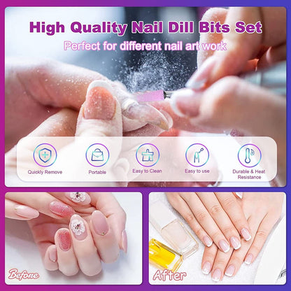 30 Pcs Nail Drill Bits Set - 3/32 Inch Tungsten Carbide Ceramic Nail Drill Bits Acrylic Gel Nail Bit Diamond Cuticle Electric Nail File Cuticle Remover Bits Home Salon Manicure Pedicure Tools Health & Beauty > Personal Care > Cosmetics > Cosmetic Tools > Nail Tools SysMual   