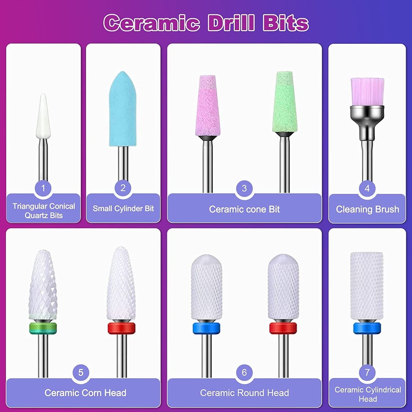 30 Pcs Nail Drill Bits Set - 3/32 Inch Tungsten Carbide Ceramic Nail Drill Bits Acrylic Gel Nail Bit Diamond Cuticle Electric Nail File Cuticle Remover Bits Home Salon Manicure Pedicure Tools Health & Beauty > Personal Care > Cosmetics > Cosmetic Tools > Nail Tools SysMual   