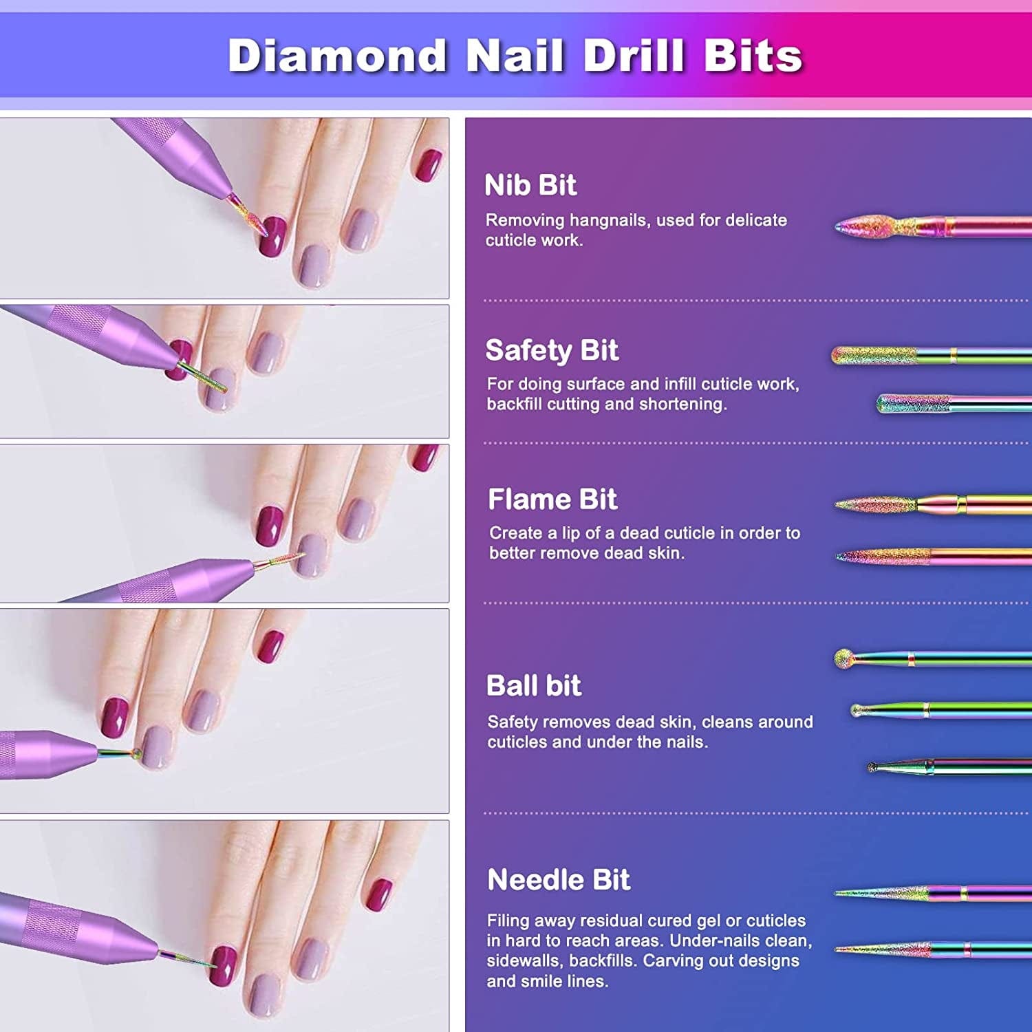 30 Pcs Nail Drill Bits Set - 3/32 Inch Tungsten Carbide Ceramic Nail Drill Bits Acrylic Gel Nail Bit Diamond Cuticle Electric Nail File Cuticle Remover Bits Home Salon Manicure Pedicure Tools Health & Beauty > Personal Care > Cosmetics > Cosmetic Tools > Nail Tools SysMual   
