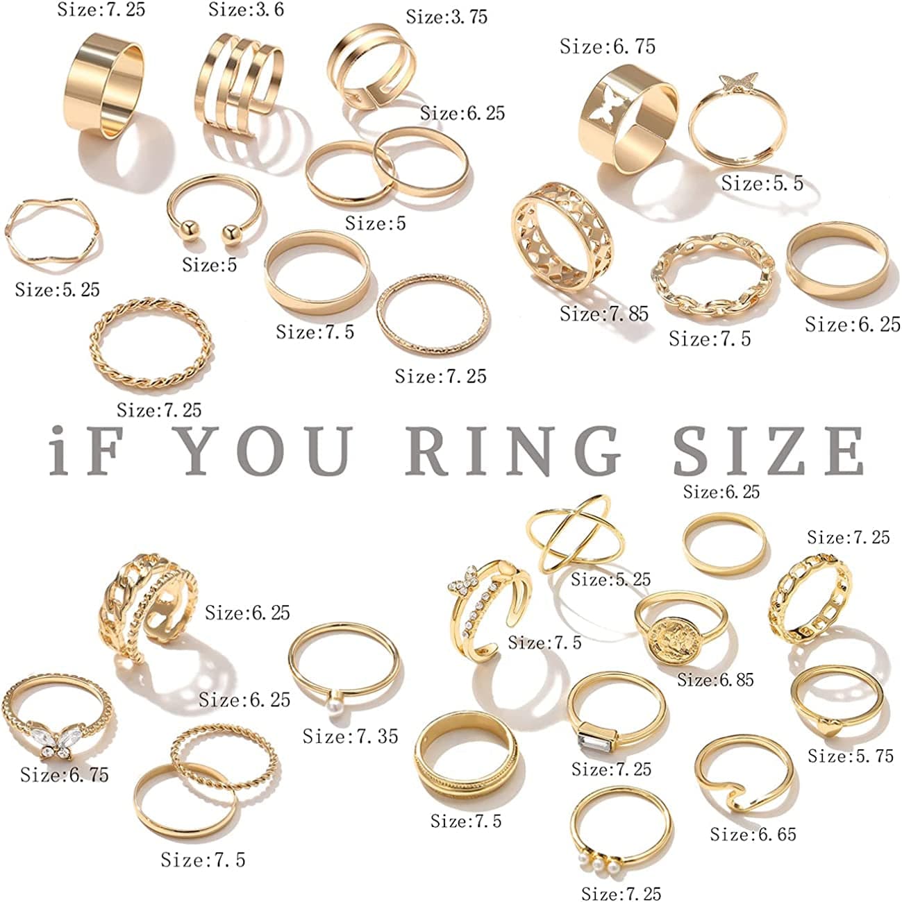 30 Pcs Vintage Gold Knuckle Rings Set, Boho Butterfly Snake Stackable Finger Rings for Women Girls, Silver Midi Rings Pack