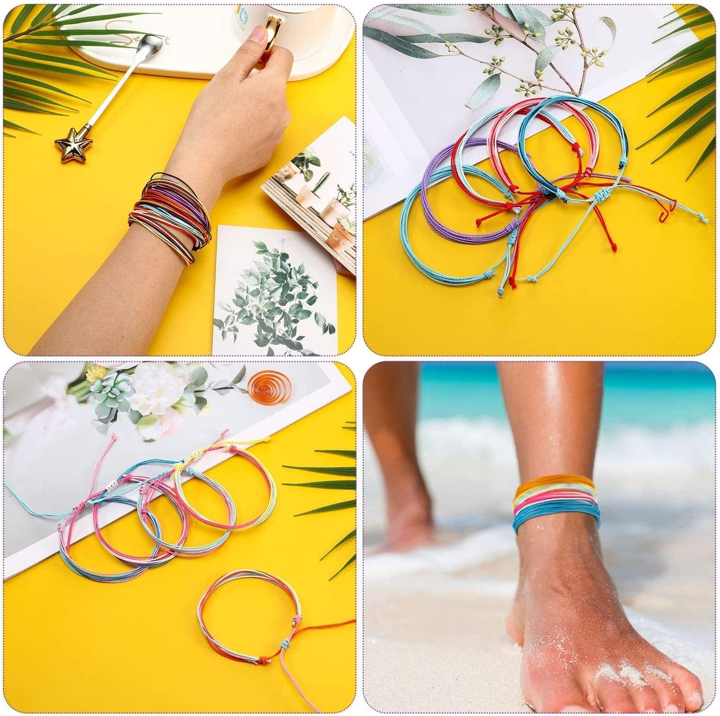 30 Pieces Friendship Bracelets Wave Handmade Woven Braided Bracelet Waterproof Rope Bracelet Surfer Adjustable Bohemian Wrist Cord for Women Men Jewelry Party Accessories(Chic Style) Apparel & Accessories > Jewelry > Bracelets Hicarer   