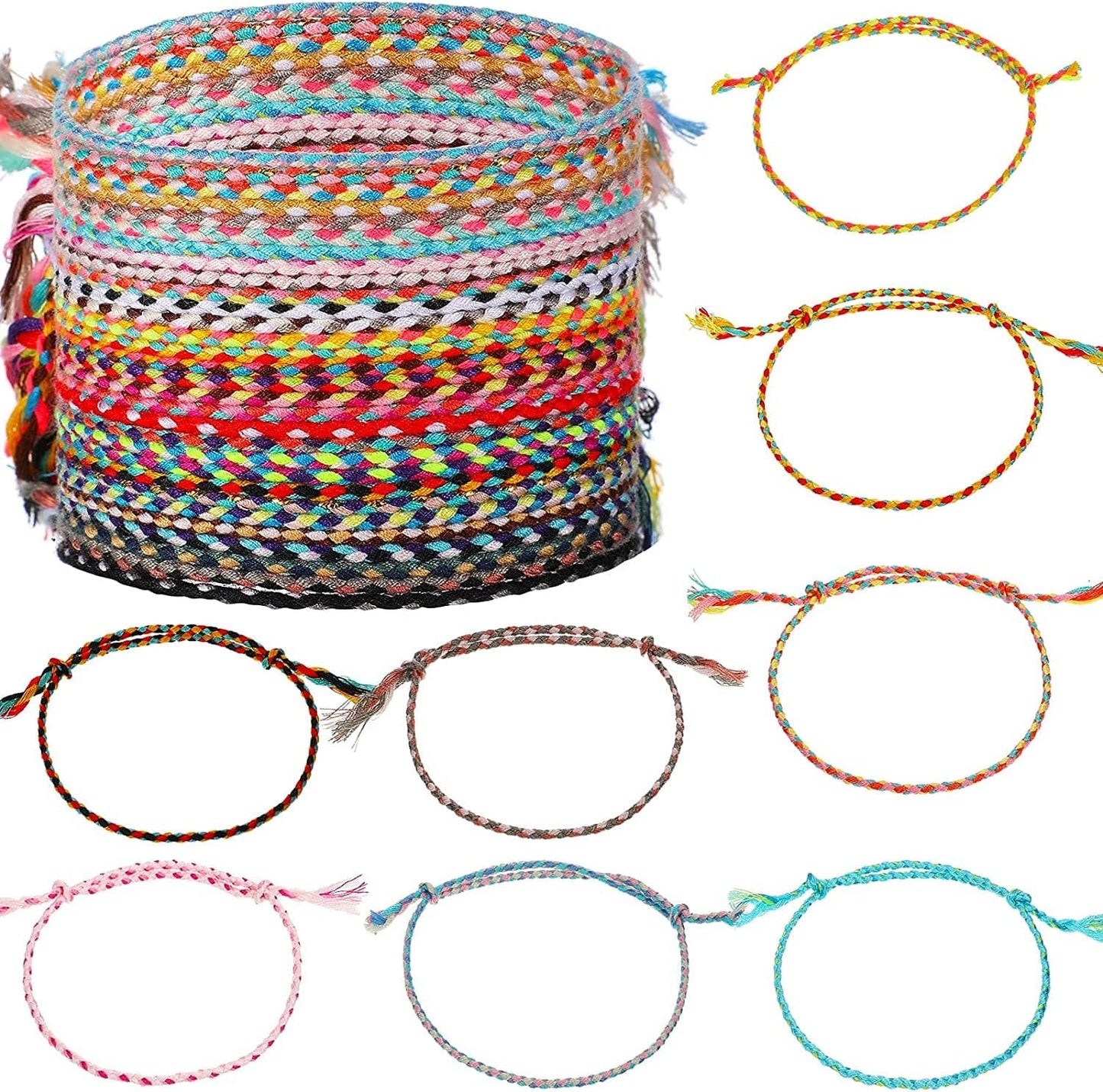 30 Pieces Friendship Bracelets Wave Handmade Woven Braided Bracelet Waterproof Rope Bracelet Surfer Adjustable Bohemian Wrist Cord for Women Men Jewelry Party Accessories(Chic Style) Apparel & Accessories > Jewelry > Bracelets Hicarer Stylish Style  