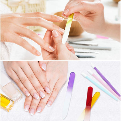 30 Pieces Glass Crystal Nail Files and Plastic Cuticle Pusher Rubber Handle Fingernail File Manicure Tools, Gradient Rainbow Color Buffer Manicure Tool Set for Natural Nail Health & Beauty > Personal Care > Cosmetics > Cosmetic Tools > Nail Tools Honoson   