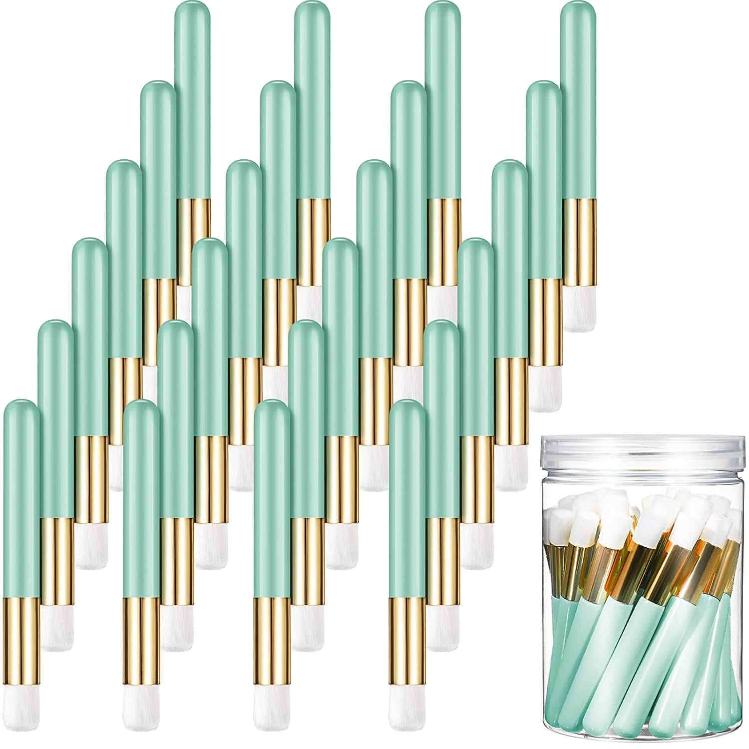 30 Pieces Lash Shampoo Brushes with Container, Nose Pore Deep Cleaning Brush Peel off Blackhead Removing Brush Tool Cosmetic Lash Cleanser Brush Facial Cleansing Brushes (Pink,4 Inch) Health & Beauty > Personal Care > Cosmetics > Cosmetic Tools > Makeup Tools Patelai Green  