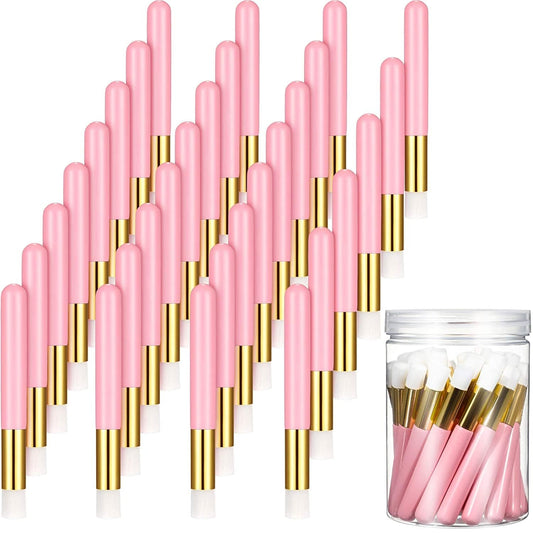 30 Pieces Lash Shampoo Brushes with Container, Nose Pore Deep Cleaning Brush Peel off Blackhead Removing Brush Tool Cosmetic Lash Cleanser Brush Facial Cleansing Brushes (Pink,4 Inch) Health & Beauty > Personal Care > Cosmetics > Cosmetic Tools > Makeup Tools Patelai Pink  
