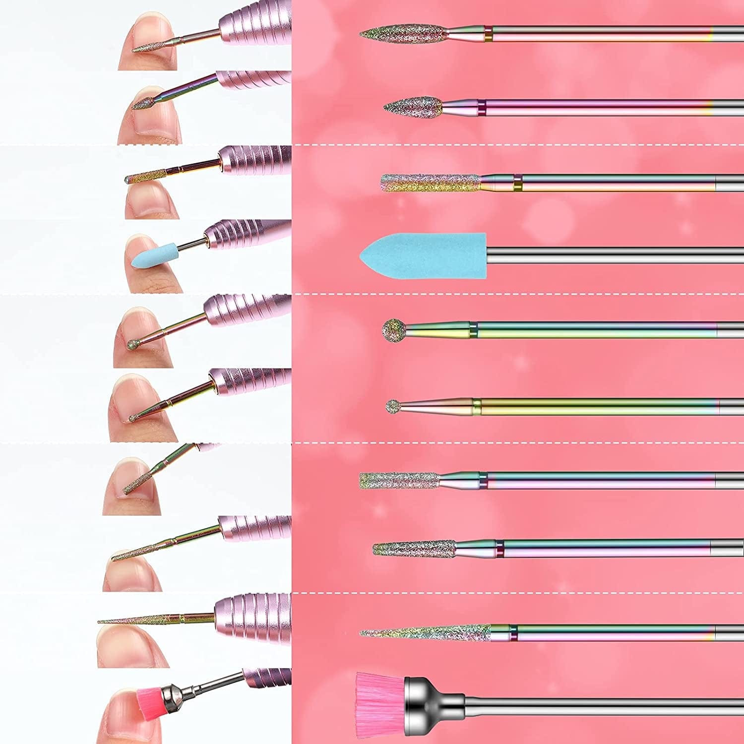 30 Pieces Nail Drill Bits Set 3/32 Inch Ceramic Efile Nail Drill Bits Diamond Cuticle Electric Nail File Carbide Cuticle Remover Bits for Home Salon Acrylic Gel Nail Manicure Pedicure Tools Health & Beauty > Personal Care > Cosmetics > Cosmetic Tools > Nail Tools Honoson   