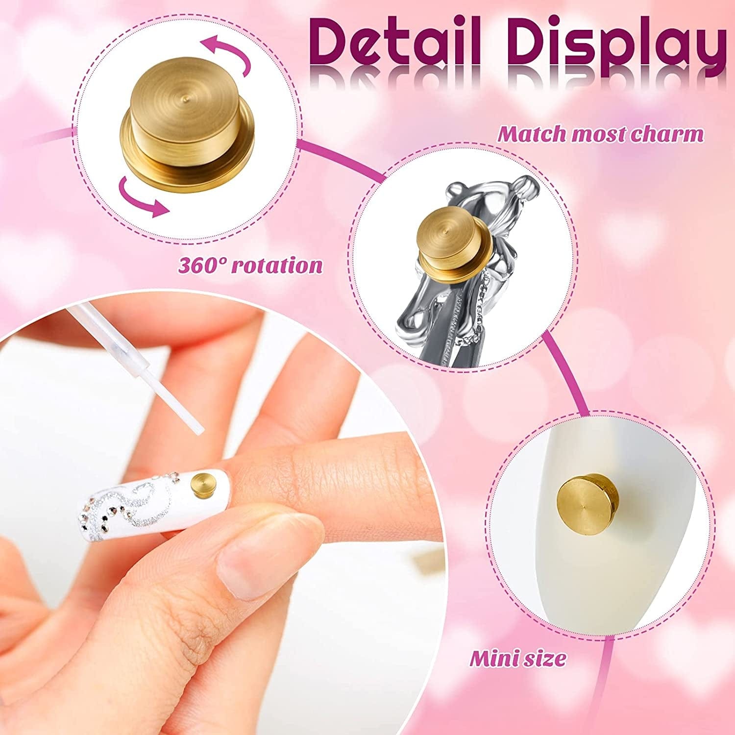 30 Pieces Spinning Nail Charms Nail Art Rotating Charm Rotating Bearing Nail Art Tool Nail Rings Jewelry Rotating Nail Tools 3D Nail Charms for Women Girls Nails Crafting Gold (30 Pieces) Health & Beauty > Personal Care > Cosmetics > Cosmetic Tools > Nail Tools Leelosp   