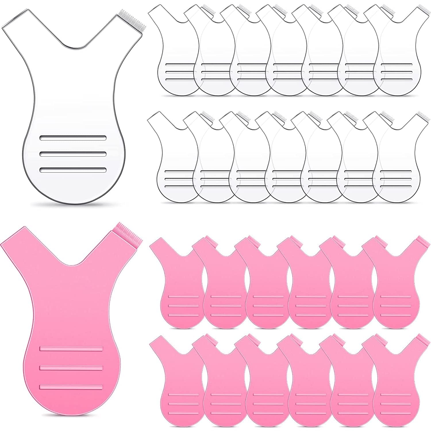 30 Pieces Y Lash Lift Tool Y Shape Eyelash Brush Comb Lash Perm Lift Brush Silicone Grafting Eyelash Lift Brush for Eyelash Extension Makeup Tool (Clear Color) Health & Beauty > Personal Care > Cosmetics > Cosmetic Tools > Makeup Tools Yaomiao Pink, Clear  