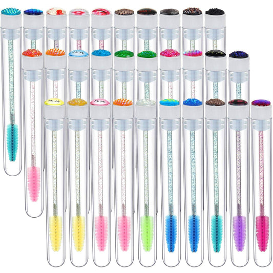 30 Sets Disposable Mascara Wands Set, Includes 30 Crystal Eyelash Brush Eyebrow Applicator Makeup Tool and 30 Reusable Diamond Eyelash Tube for Women Girls (Assorted Patterns) Health & Beauty > Personal Care > Cosmetics > Cosmetic Tools > Makeup Tools Maitys Assorted Patterns  