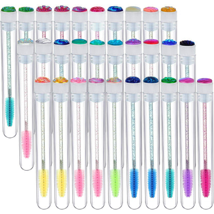 30 Sets Disposable Mascara Wands Set, Includes 30 Crystal Eyelash Brush Eyebrow Applicator Makeup Tool and 30 Reusable Diamond Eyelash Tube for Women Girls (Assorted Patterns) Health & Beauty > Personal Care > Cosmetics > Cosmetic Tools > Makeup Tools Maitys Eye-catching Patterns  