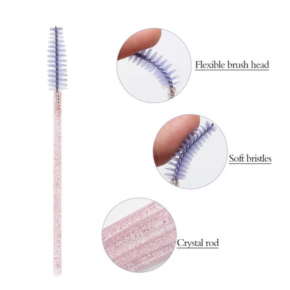 300 Pack Disposable Mascara Wands for Eyelash Extensions Eye Lash Applicators Makeup Brushes Tool Kits, Crystal Pink Handle (Light Purple) Health & Beauty > Personal Care > Cosmetics > Cosmetic Tools > Makeup Tools myaokue-up   