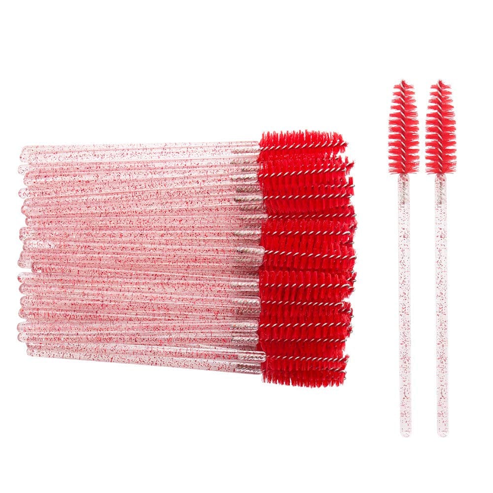 300 Pack Disposable Mascara Wands for Eyelash Extensions Eye Lash Applicators Makeup Brushes Tool Kits, Crystal Pink Handle (Light Purple) Health & Beauty > Personal Care > Cosmetics > Cosmetic Tools > Makeup Tools myaokue-up Crystal Red  