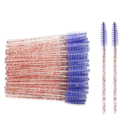 300 Pack Disposable Mascara Wands for Eyelash Extensions Eye Lash Applicators Makeup Brushes Tool Kits, Crystal Pink Handle (Light Purple) Health & Beauty > Personal Care > Cosmetics > Cosmetic Tools > Makeup Tools myaokue-up Crystal Red/Light Purple  