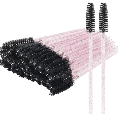 300 Pack Disposable Mascara Wands for Eyelash Extensions Eye Lash Applicators Makeup Brushes Tool Kits, Crystal Pink Handle (Light Purple) Health & Beauty > Personal Care > Cosmetics > Cosmetic Tools > Makeup Tools myaokue-up Crystal Light Pink Handle - Black  