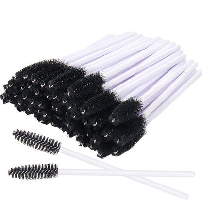 300 Pack Eyelash Mascara Wands Disposable Lash Brushes for Extensions Makeup Brush Applicators Tool Kit, White/White Health & Beauty > Personal Care > Cosmetics > Cosmetic Tools > Makeup Tools Mekupeu White/Black  