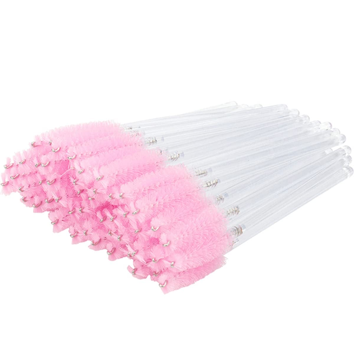 300 Pack Eyelash Mascara Wands Disposable Lash Brushes for Extensions Makeup Brush Applicators Tool Kit, White/White Health & Beauty > Personal Care > Cosmetics > Cosmetic Tools > Makeup Tools Mekupeu Clear handle pink  