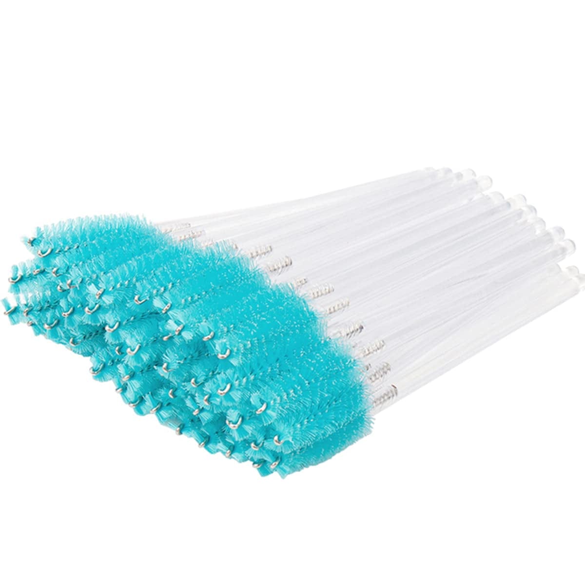 300 Pack Eyelash Mascara Wands Disposable Lash Brushes for Extensions Makeup Brush Applicators Tool Kit, White/White Health & Beauty > Personal Care > Cosmetics > Cosmetic Tools > Makeup Tools Mekupeu Clear handle/ green  